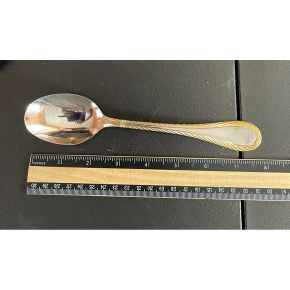 Cambridge Carlyle Gold Accents Rope Stainless Steel Tablespoons Set Of‎ 5 - Picture 5 of 6